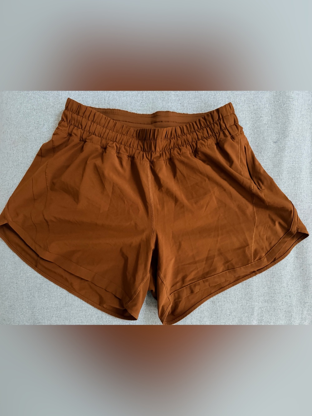 Women's Lululemon High-Rise Elastic Waist Running Shorts - copper Brown size 10
